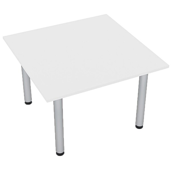 Square 4 Person Conference Room Table, 46" W, 46" L, 29" H, White